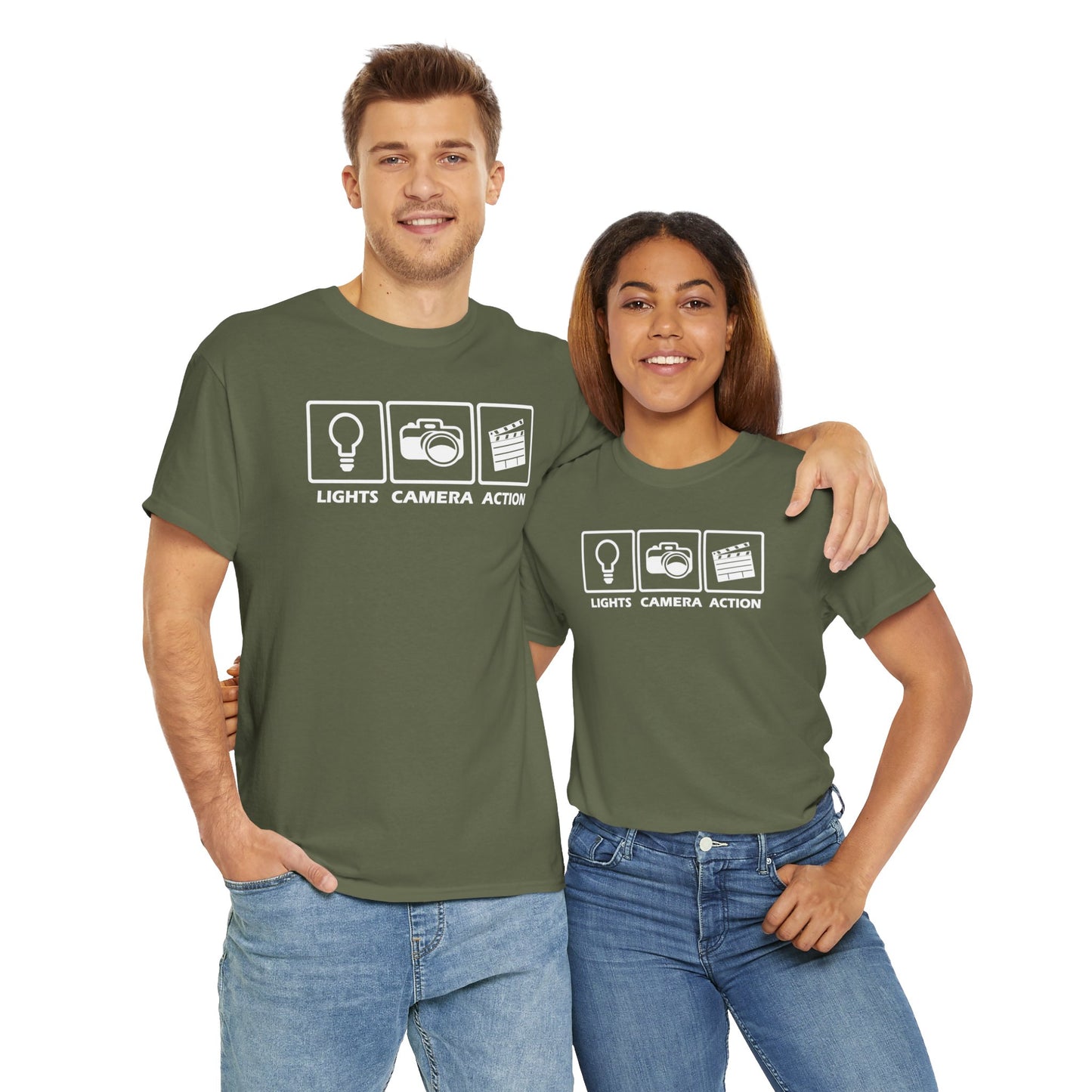 Lights Camera Action Unisex Heavy Cotton Tee