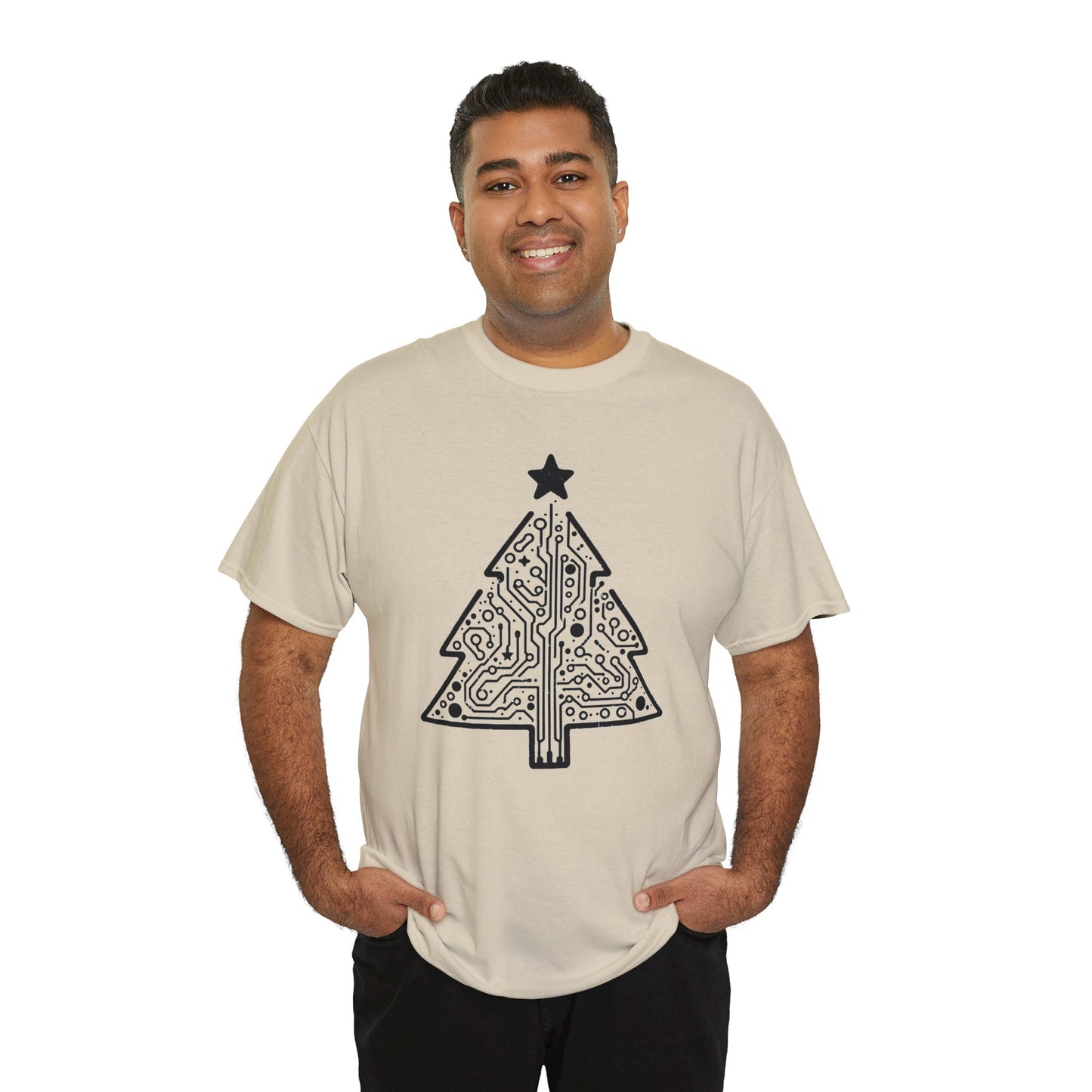 Christmas Tree Trace Unisex Heavy Cotton Tee