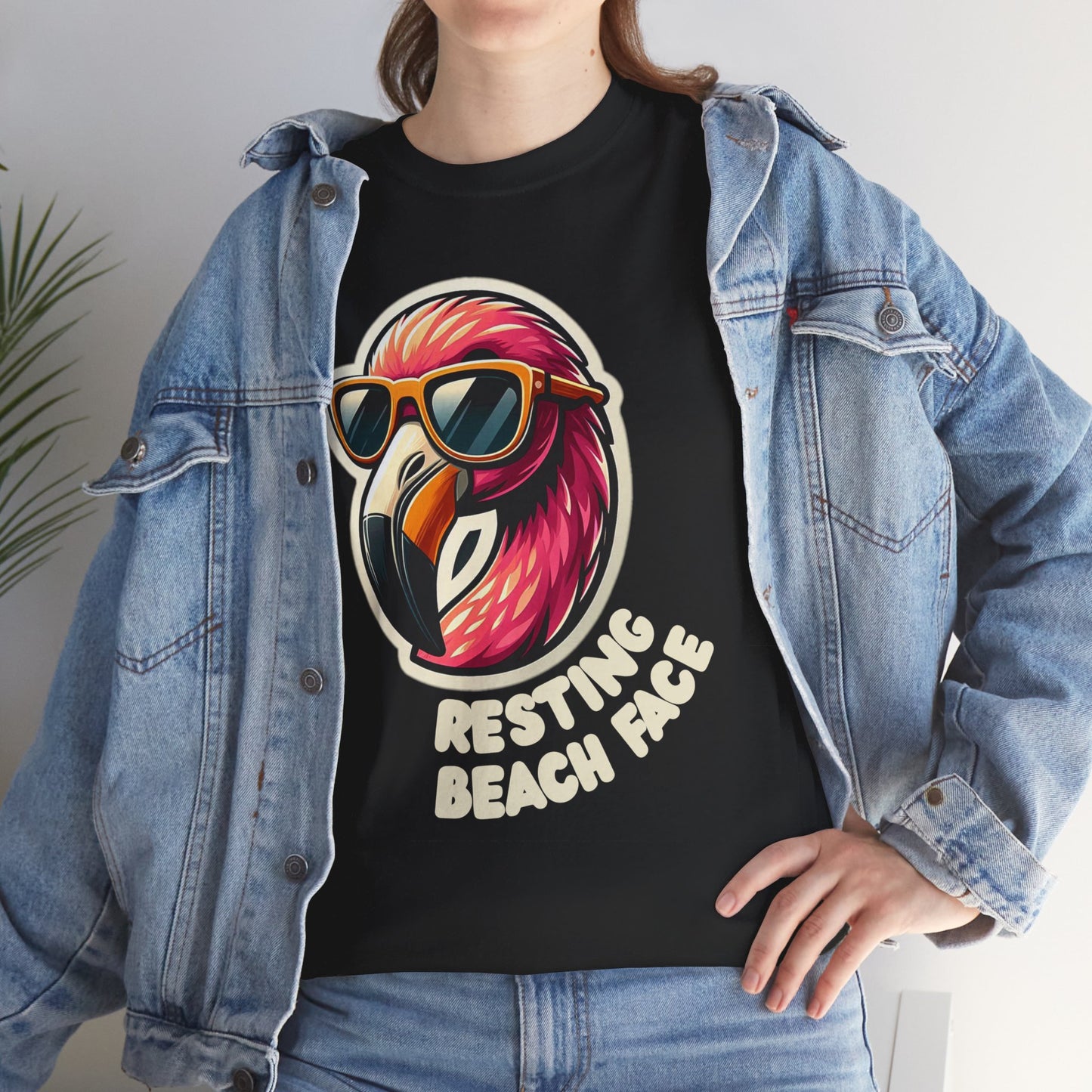 Resting Beach Face Unisex Heavy Cotton Tee