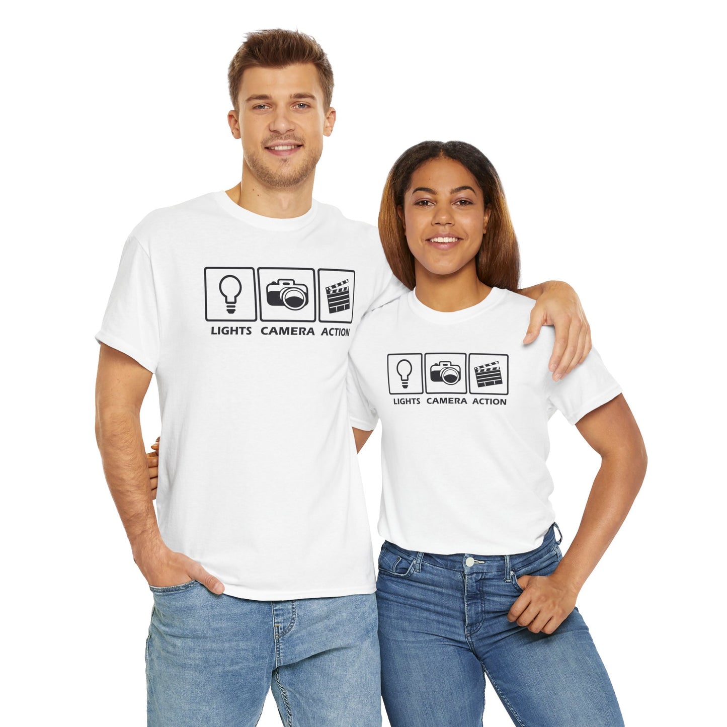 Lights Camera Action Unisex Heavy Cotton Tee