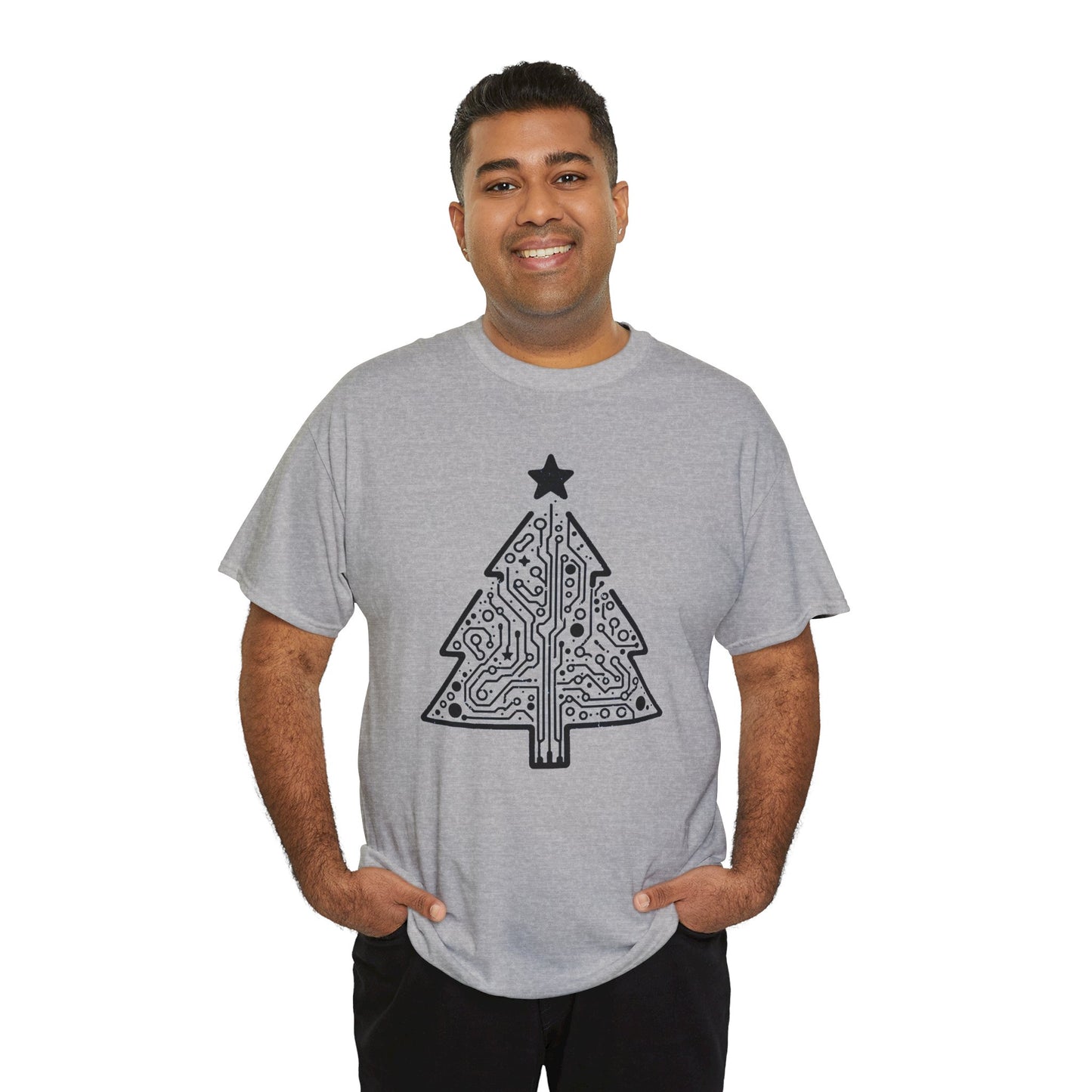 Christmas Tree Trace Unisex Heavy Cotton Tee