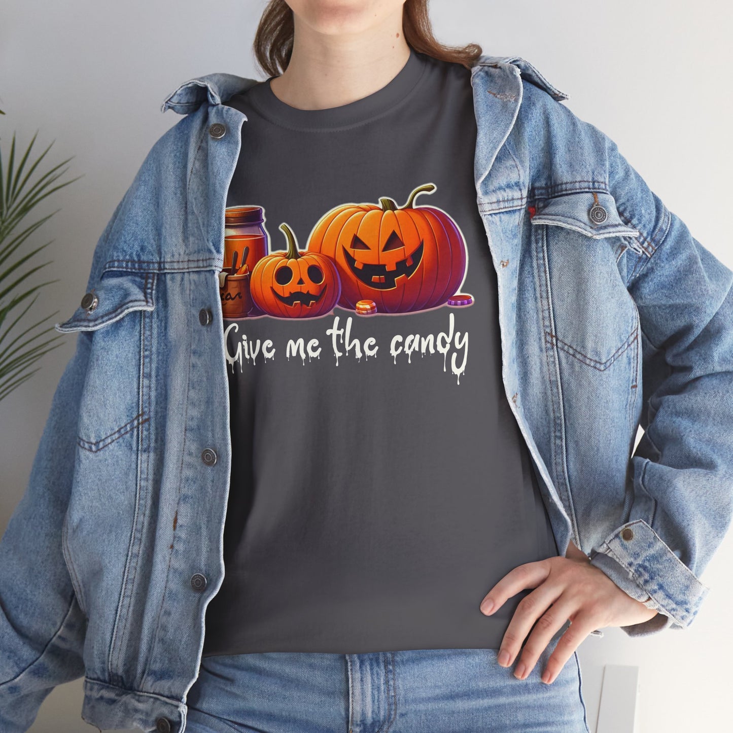 Give me the Candy Halloween Unisex Heavy Cotton Tee