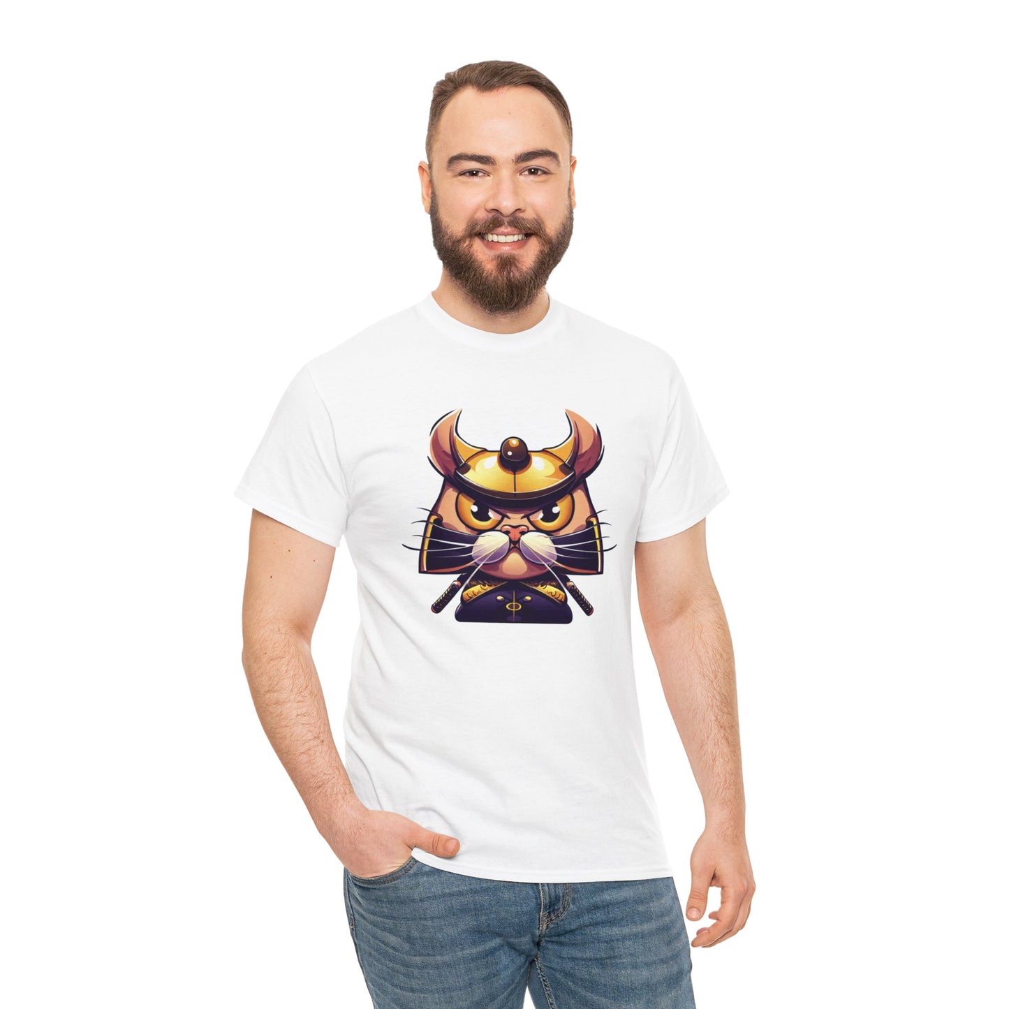 Miau Samurai Unisex Heavy Cotton Tee