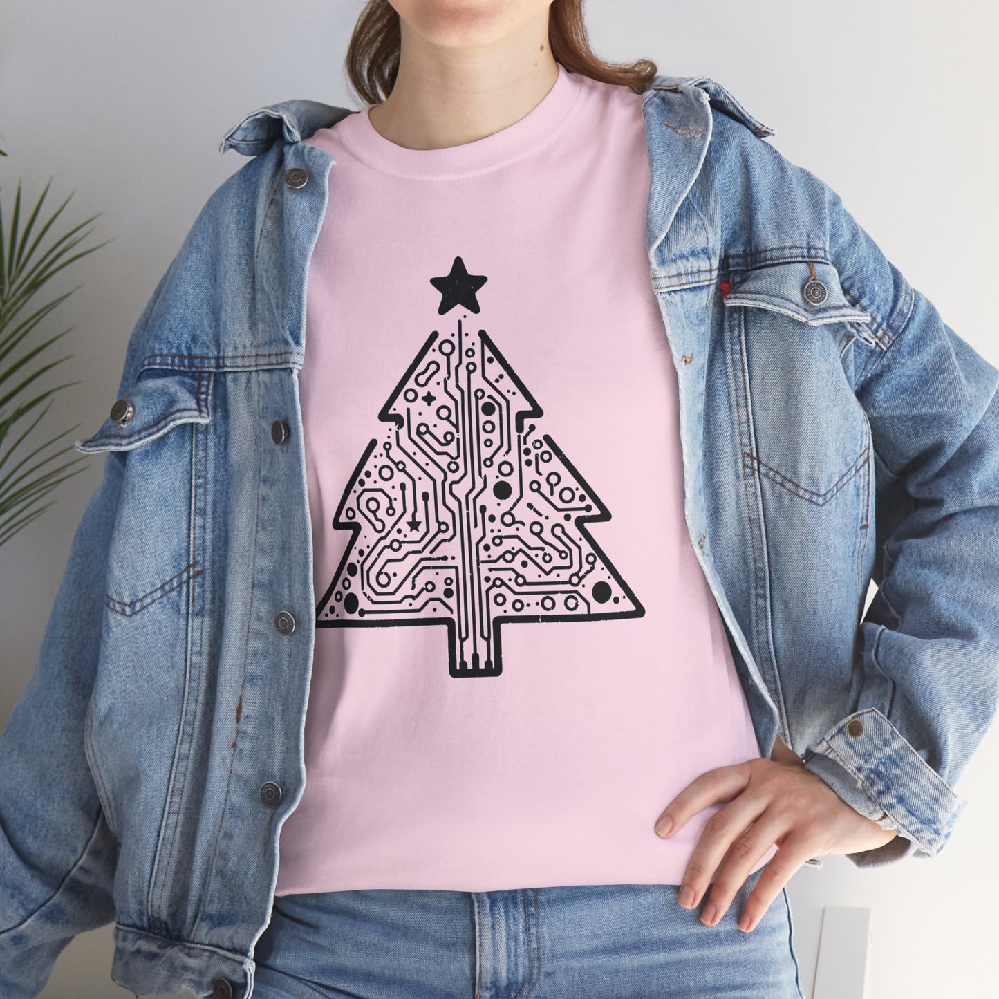 Christmas Tree Trace Unisex Heavy Cotton Tee