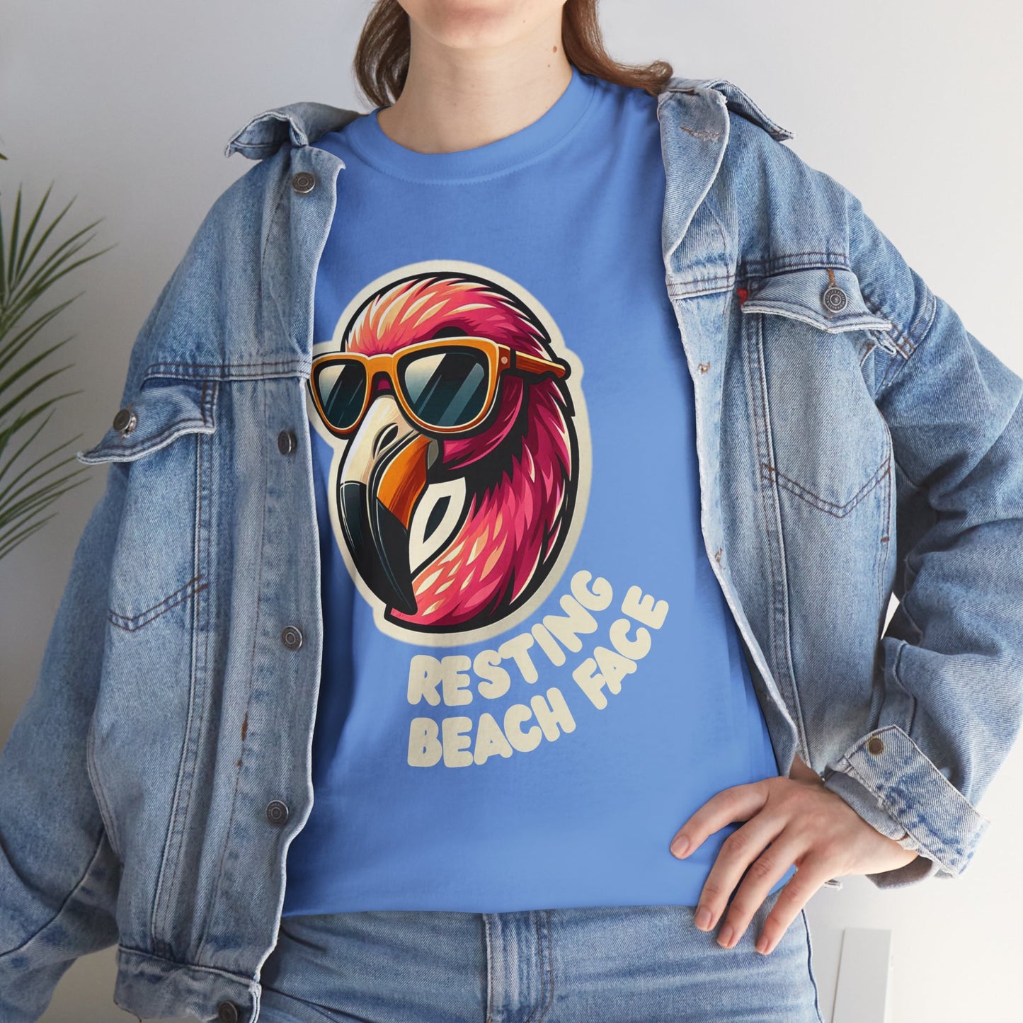 Resting Beach Face Unisex Heavy Cotton Tee