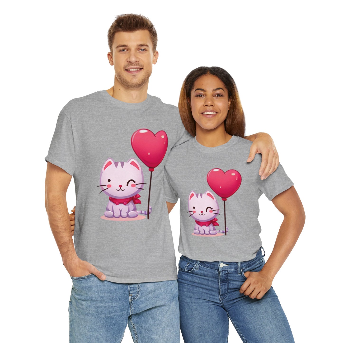 Kitten with heart Unisex Heavy Cotton Tee