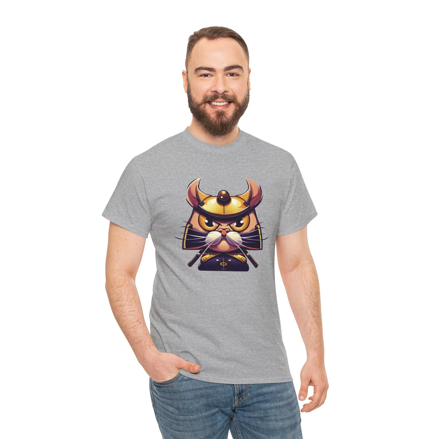 Miau Samurai Unisex Heavy Cotton Tee