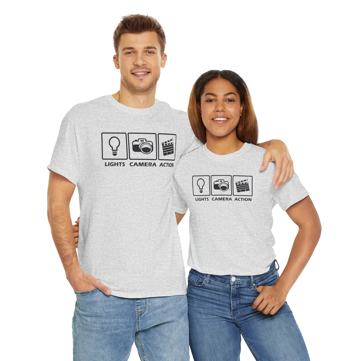 Lights Camera Action Unisex Heavy Cotton Tee