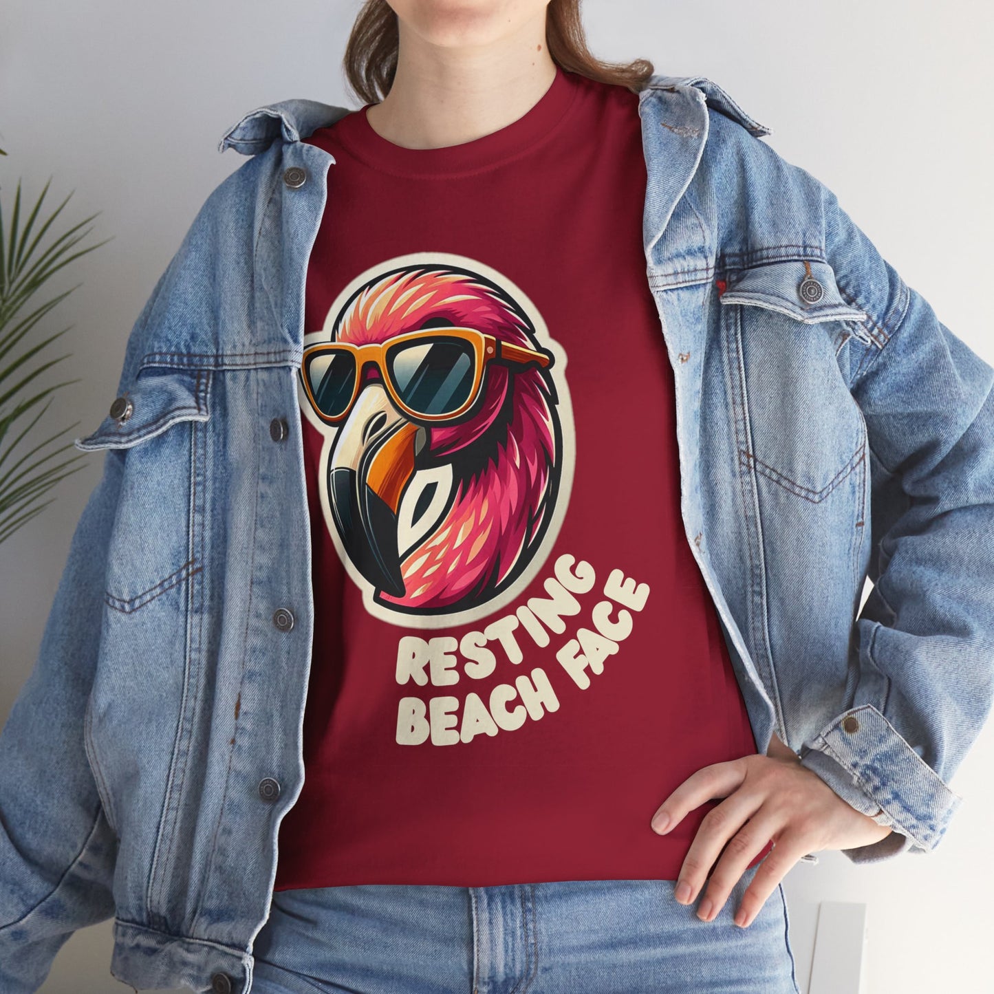 Resting Beach Face Unisex Heavy Cotton Tee