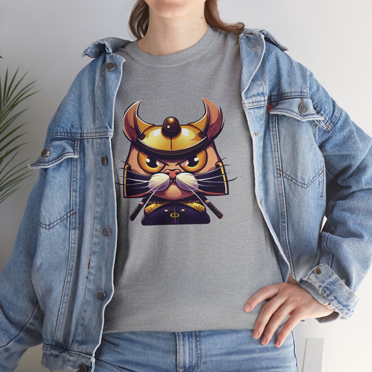 Miau Samurai Unisex Heavy Cotton Tee