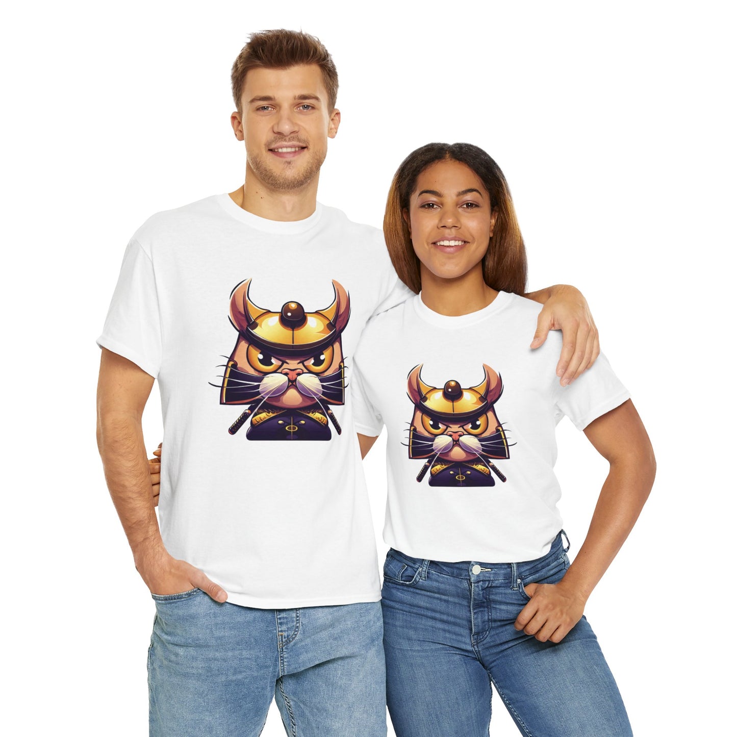 Miau Samurai Unisex Heavy Cotton Tee