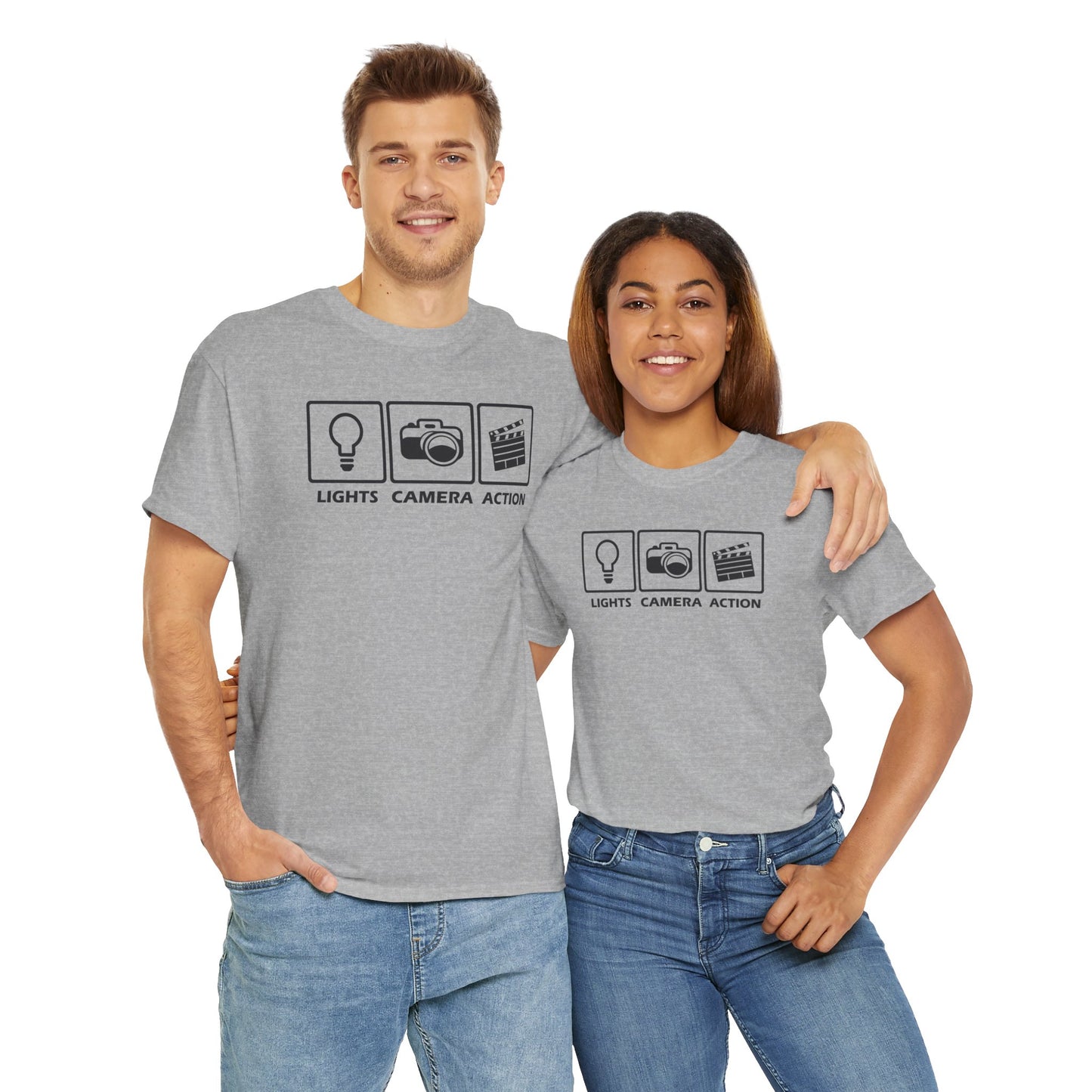 Lights Camera Action Unisex Heavy Cotton Tee