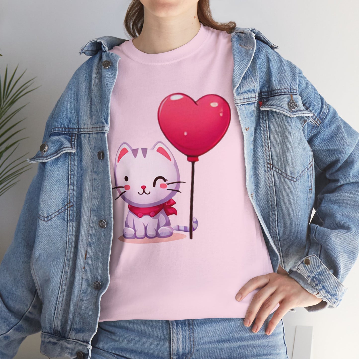 Kitten with heart Unisex Heavy Cotton Tee