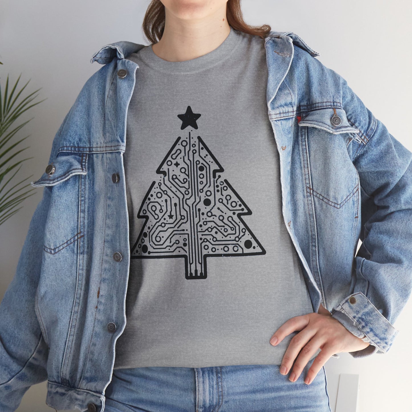 Christmas Tree Trace Unisex Heavy Cotton Tee