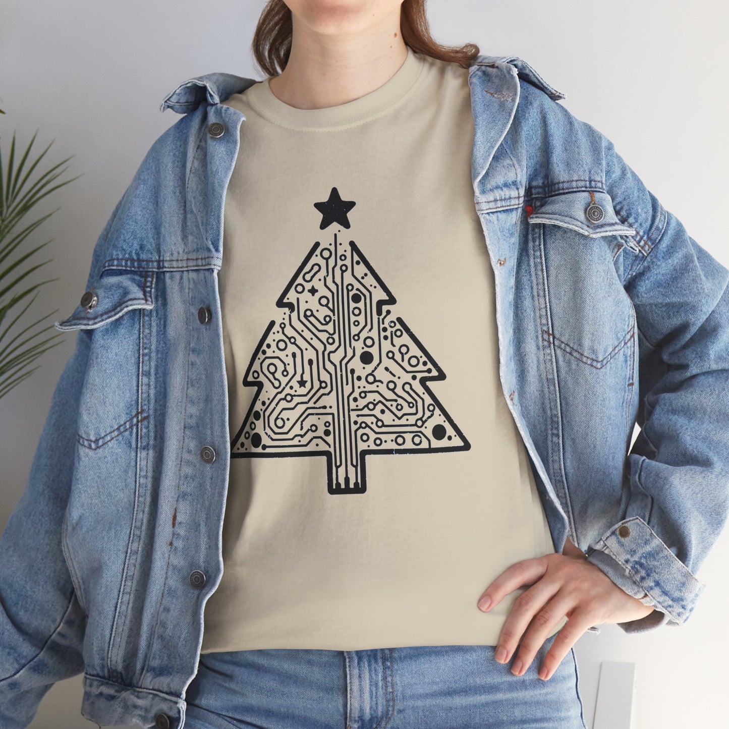 Christmas Tree Trace Unisex Heavy Cotton Tee