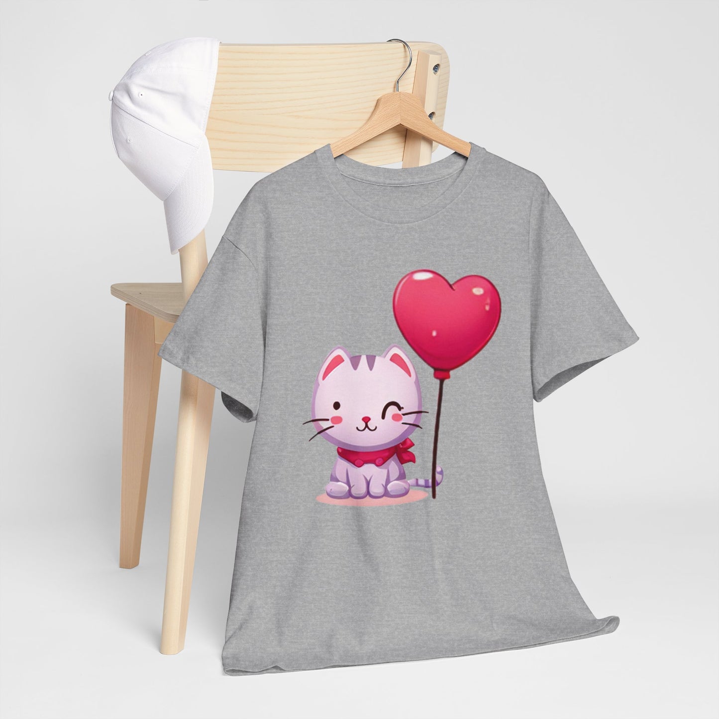 Kitten with heart Unisex Heavy Cotton Tee