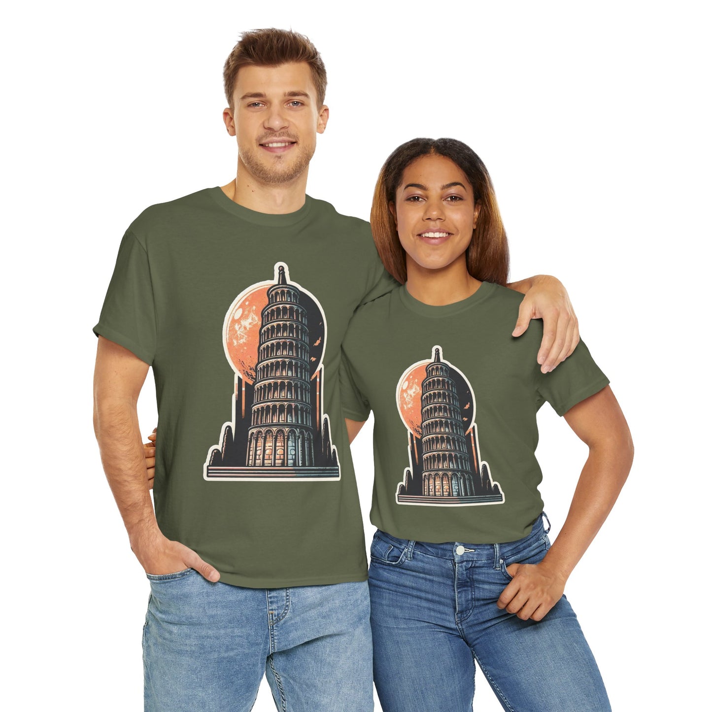 Tower Of Pisa Unisex Heavy Cotton Tee