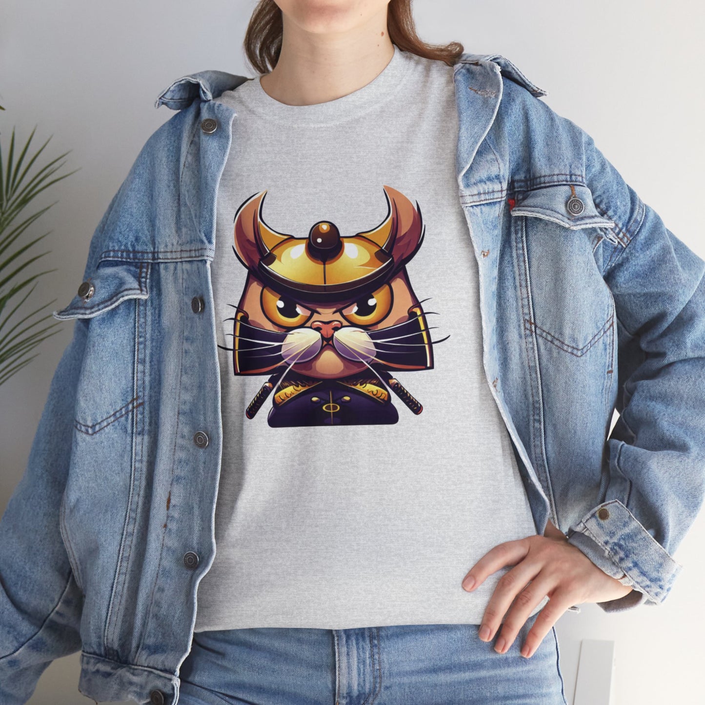 Miau Samurai Unisex Heavy Cotton Tee