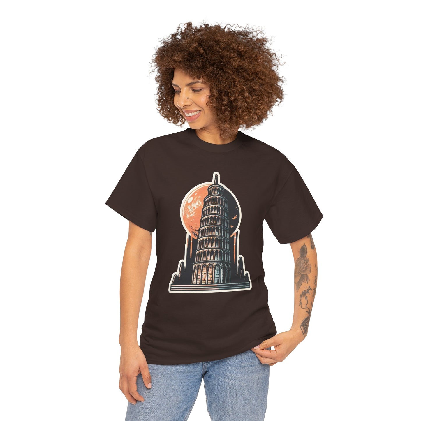 Tower Of Pisa Unisex Heavy Cotton Tee
