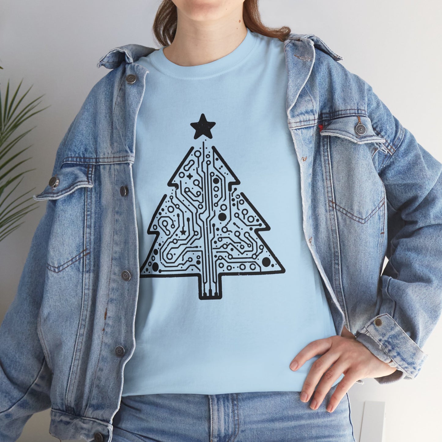 Christmas Tree Trace Unisex Heavy Cotton Tee