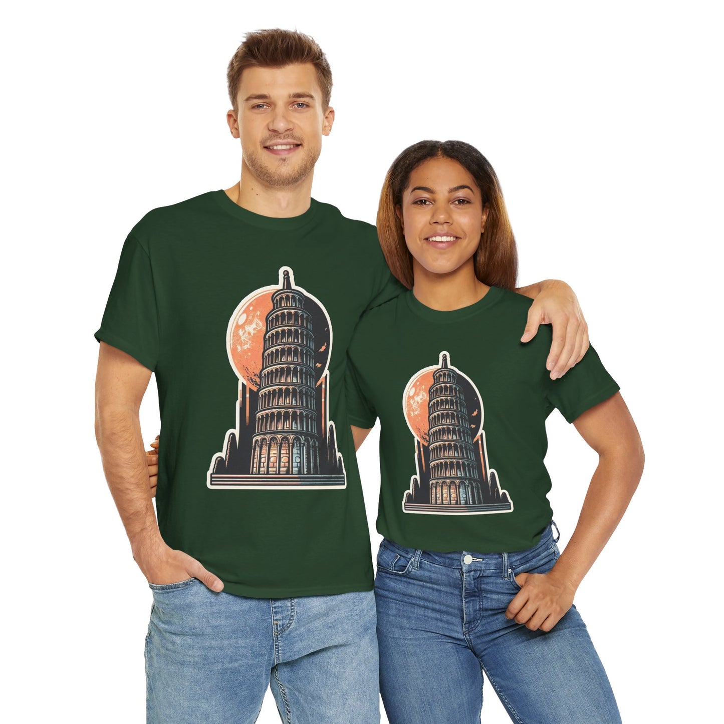 Tower Of Pisa Unisex Heavy Cotton Tee