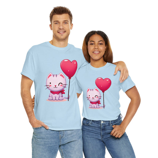 Kitten with heart Unisex Heavy Cotton Tee