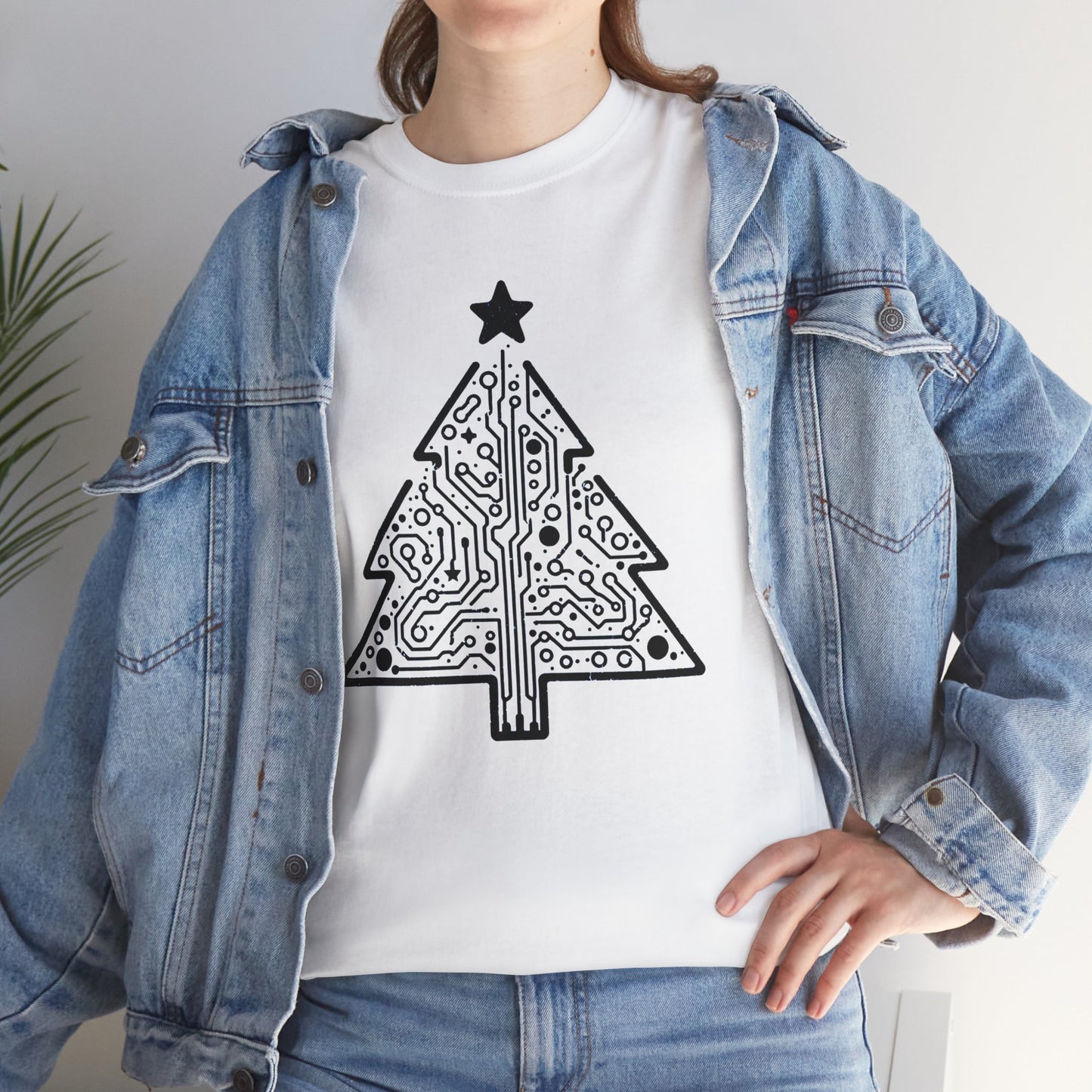 Christmas Tree Trace Unisex Heavy Cotton Tee