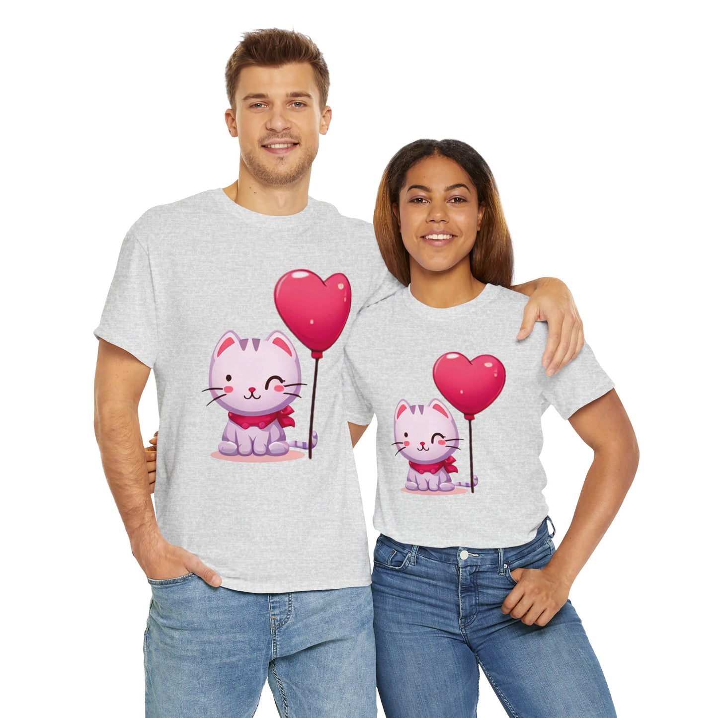 Kitten with heart Unisex Heavy Cotton Tee