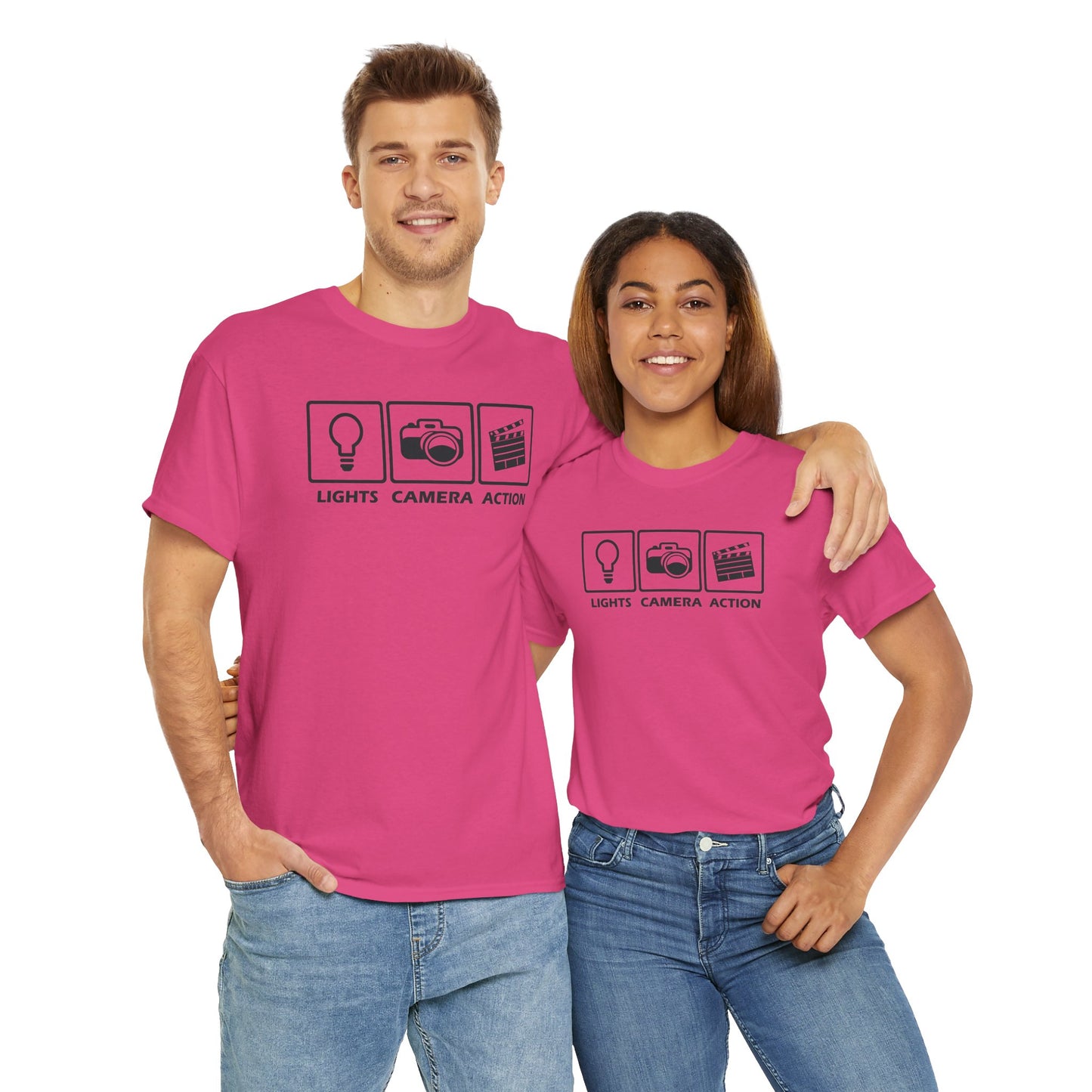 Lights Camera Action Unisex Heavy Cotton Tee