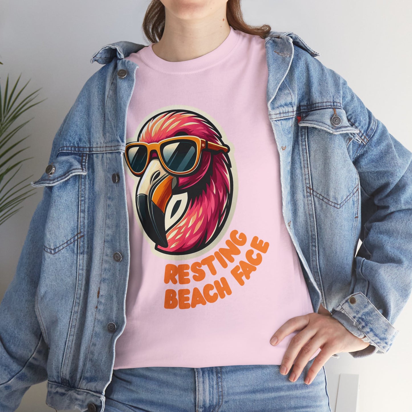 Resting Beach Face Unisex Heavy Cotton Tee